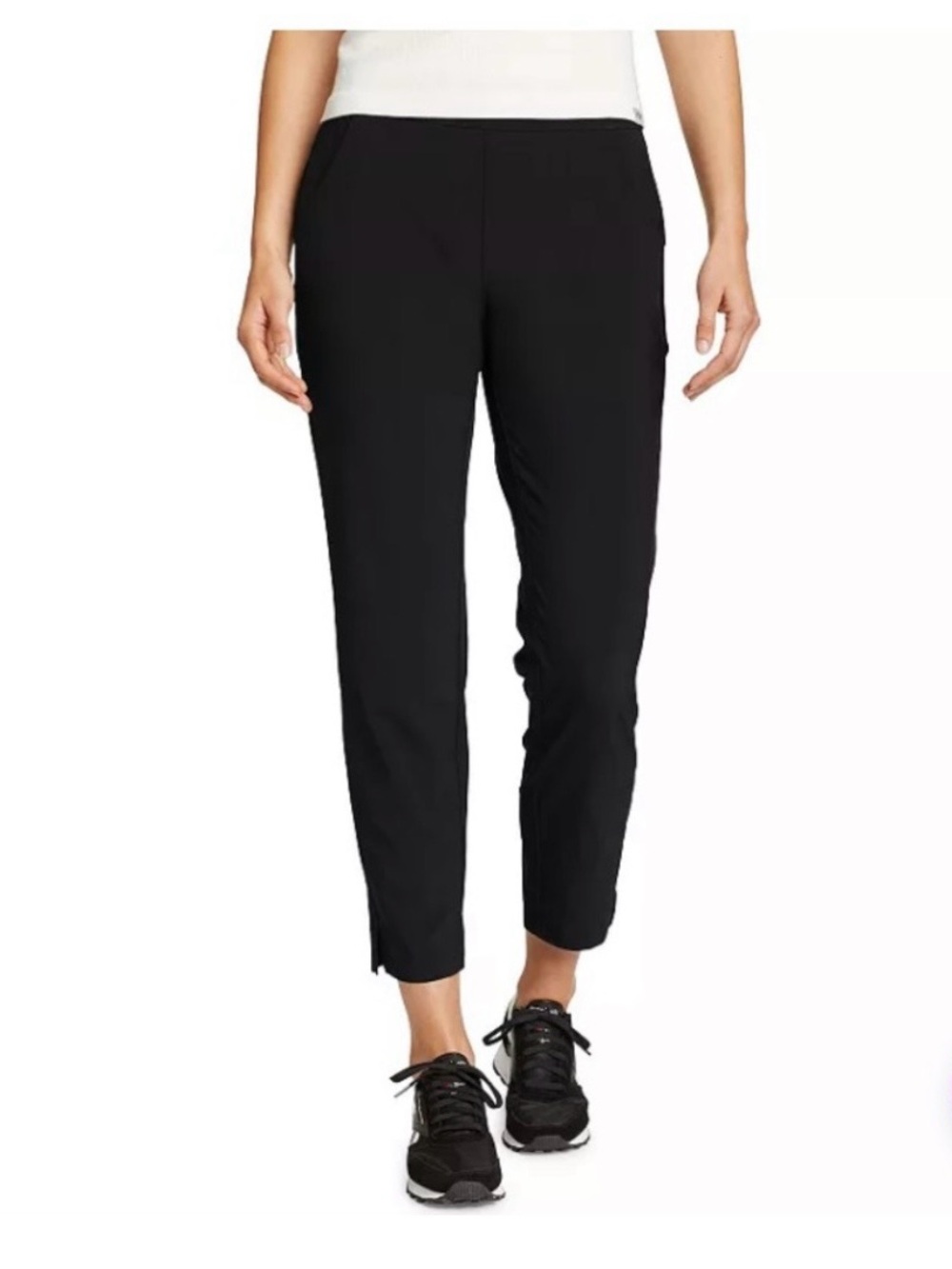 Eddie Bauer Women's Departure Ankle‎ Pants Medium Black Pull-On Stretch Hiking